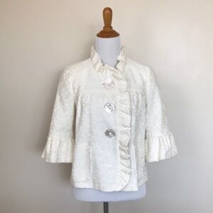 New J. Crew Collection Ruffle Front Brocade Blazer